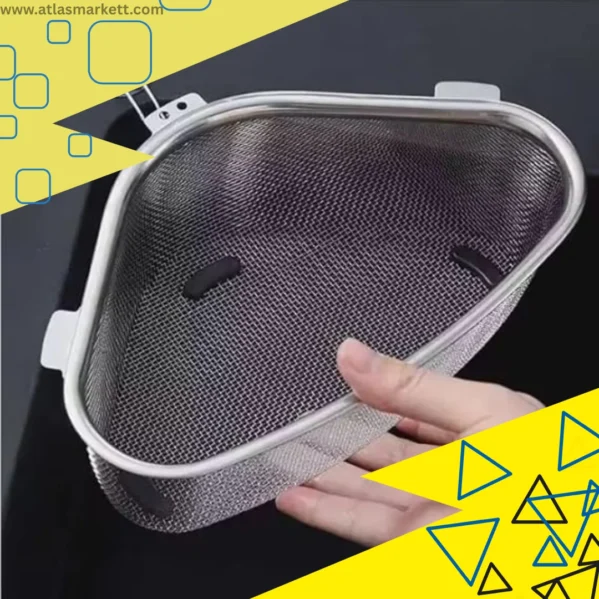 Stainless Steel Corner Sink Strainer – Triangle Food Catcher in corner sink