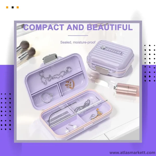 Travel Pill Organizer with Labels 7-Day Compact & Portable Case moisture-proof sealed box with double lock system
