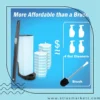Wall-Mounted Disposable Toilet Brush with 16 Refills handle extended for easy reach
