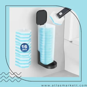 Wall-Mounted Disposable Toilet Brush with 16 Refills installed in modern bathroom