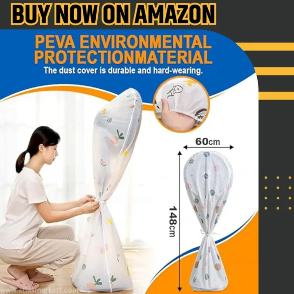 Washable Fan Cover Waterproof Dustproof Standing Fan Protector with adjustable ties