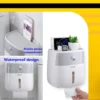 Waterproof Toilet Roll Holder with Cover & Storage Box with dustproof waterproof cover closed