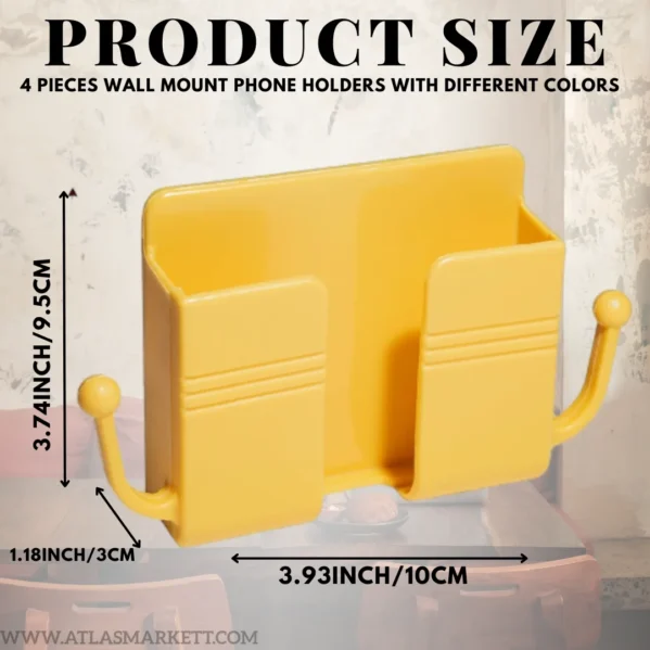 Product size and dimensions of the wall mounted phone holder for convenient daily use