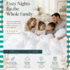 Modern bedroom featuring a white Queen bed sheet set with deep-pocket fitted sheet and coordinated pillowcases