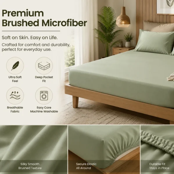 OEKO-TEX Certified King Fitted Bed Sheet Fade and Shrink Resistant