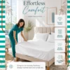 Queen size white microfiber bed sheet set with cooling fabric, deep pockets, and complete 4-piece bedding