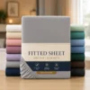 Soft Brushed Microfiber King Fitted Bed Sheet in Grey