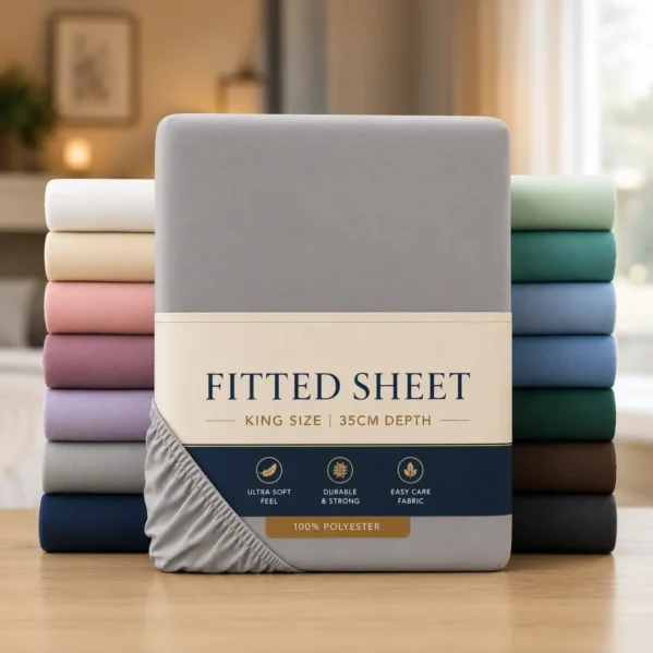 Soft Brushed Microfiber King Fitted Bed Sheet in Grey