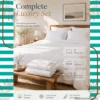 Soft white brushed microfiber Queen bed sheet set with deep-pocket fitted sheet for everyday comfort