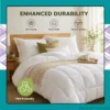 White Queen all season comforter with quilted box stitch design on bed