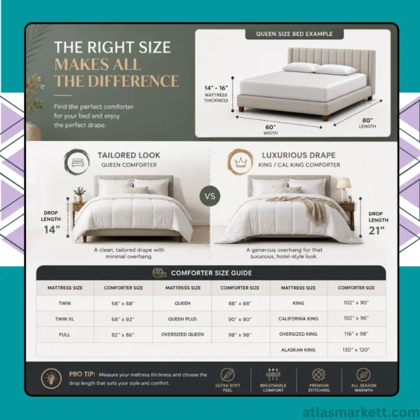 White Queen comforter showing 8 corner tabs for duvet cover attachment