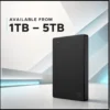 Black 2TB USB 3.0 external drive for storing personal and work files