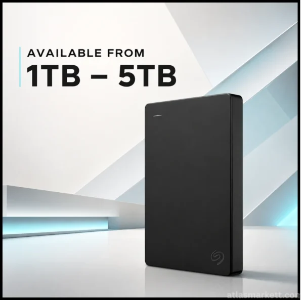 Black 2TB USB 3.0 external drive for storing personal and work files
