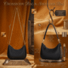 Women's hobo tote bag displayed with short strap and long chain strap options