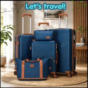 5-piece ABS hardshell luggage set with TSA lock and spinner wheels