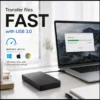 Compact 2TB external hard drive for compatible PC and Mac computers