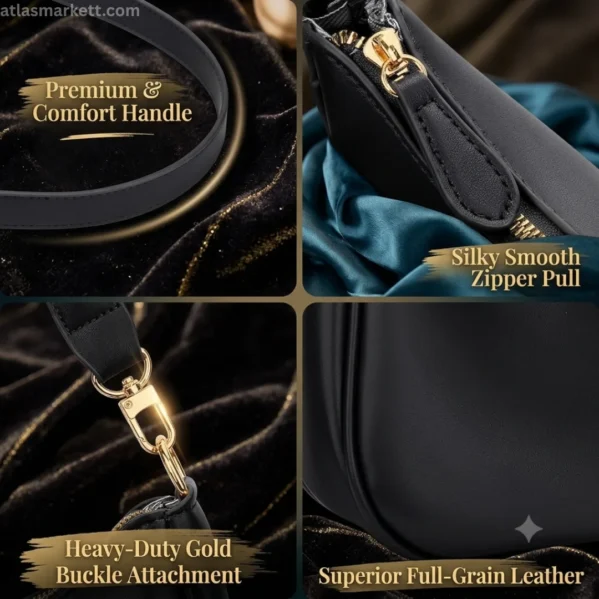 Hobo shoulder bag with removable chain strap for different carrying styles