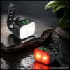 Rechargeable front and rear bike lights set with adjustable mounts showing bright white and red LED lights