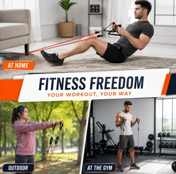 Resistance band door anchor for anchored pulling and full-body home workouts