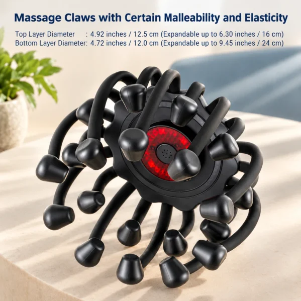 20-node head massager with two-layer silicone massage points