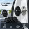 Black silicone car door latch guard covers 4-piece set