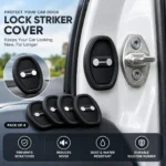 Black silicone car door latch guard covers 4-piece set