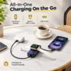 5000mAh portable power bank with built-in USB-C cable and additional USB-C port