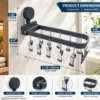 Laundry hanger with 12 clips holding socks, underwear, towels and lightweight clothes