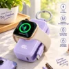 Portable 5000mAh power bank with wireless Apple Watch charging and digital battery display