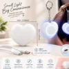 Portable white heart-shaped purse light with keychain design